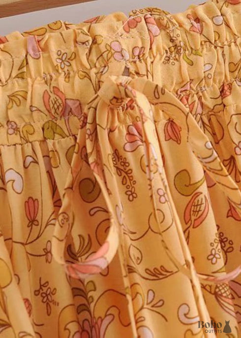 Boho Skirts in Mini Skirt, Orange Nelia For Women